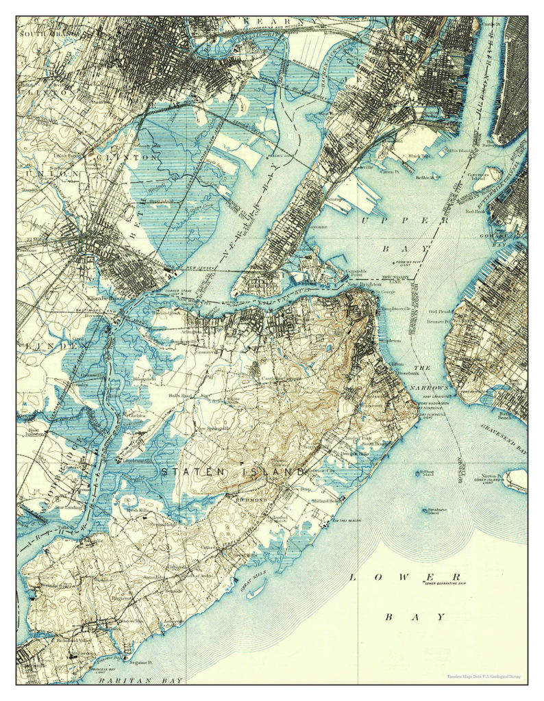 Staten Island, New Jersey, map 1900, USA